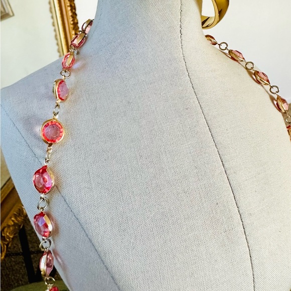 Vintage Monet XL Bracelet & Pink Bezel Necklace - Picture 6 of 13